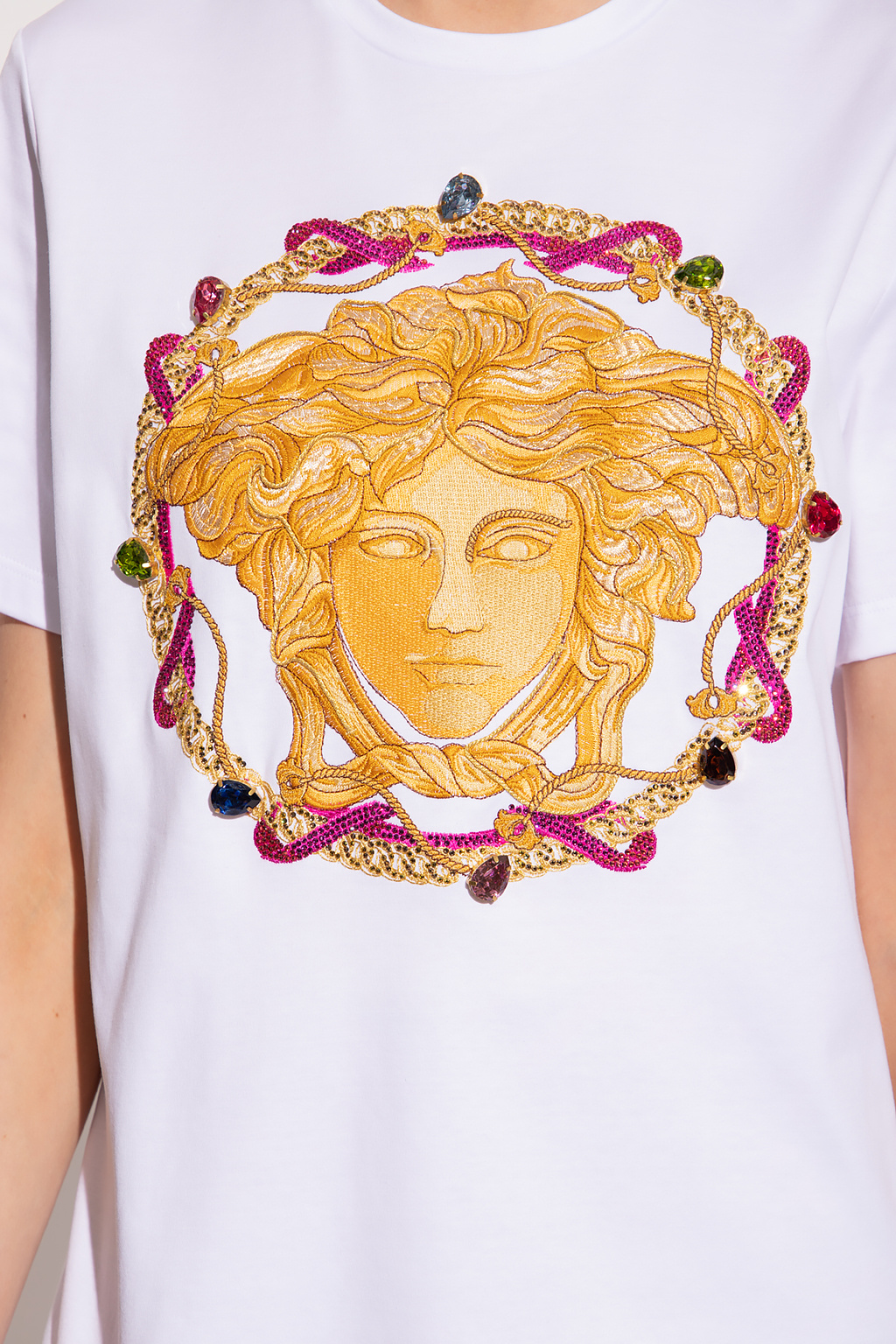 Versace T-shirt with Medusa embroidery