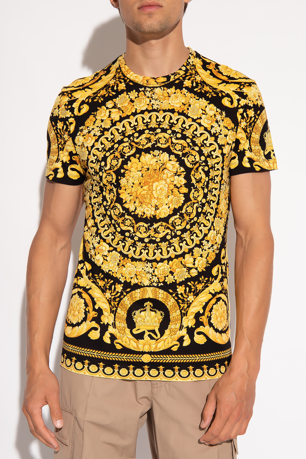 Versace T-shirt with Baroque pattern | Men's Clothing | Vitkac