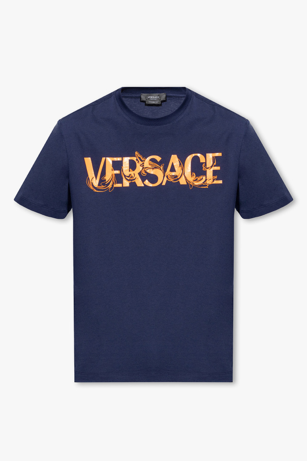Versace White cotton long-sleeved T-shirt Sudadera from featuring a round neck and long sleeves