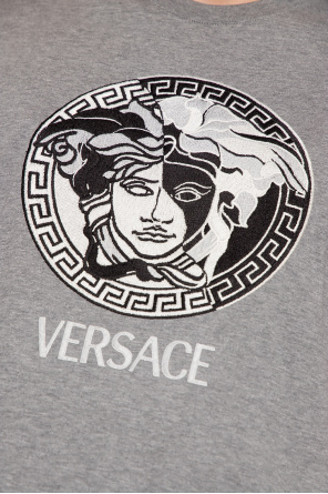 Versace camouflage-print short-sleeved polo shirt Grigio