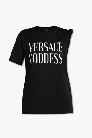 T-shirt with rolled shoulder detailing od Versace