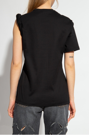 Versace Lacoste T-shirt con logo a coccodrillo grande nera