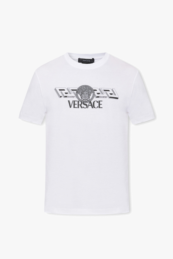Versace MEDUSA UNISEX - Print T-shirt - nero bianco/black 