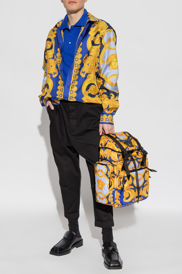 Versace Just Cavalli abstract leopard-print polo shirt