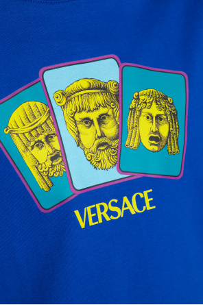 Versace - Boys Blue Le Maschere Print Silk Shirt