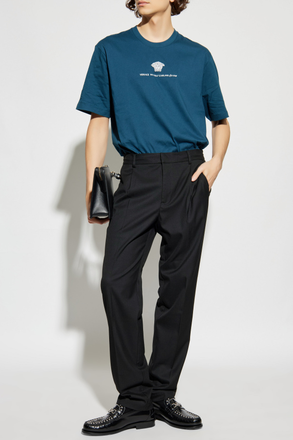 Versace Camiseta con logo bordado