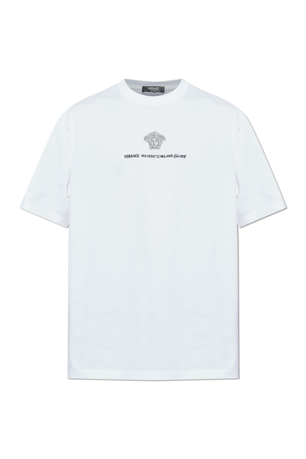 T-shirt with embroidered logo od Versace