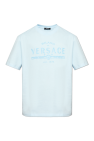 Versace light blue T-shirt with printed logo