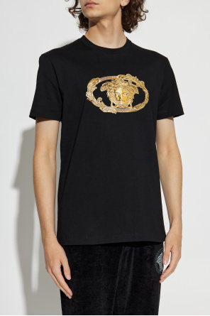 Versace T-Shirt mit glänzenden Applikationen