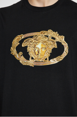 Versace T-Shirt mit glänzenden Applikationen