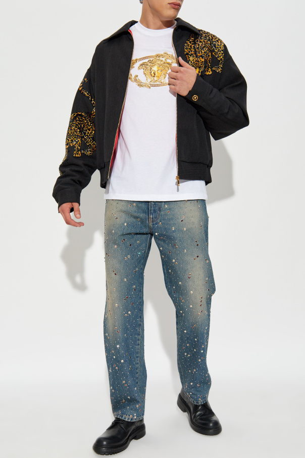 Versace Camiseta con lentejuelas brillantes