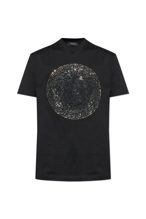T-shirt with shimmering appliqués od Versace