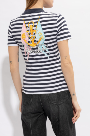 Versace T-shirt ze wzorem w paski