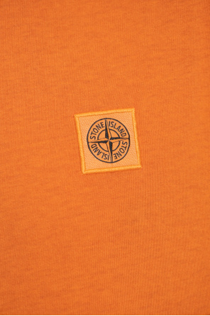 Stone Island logo-tape zip-up hoodie Rosa