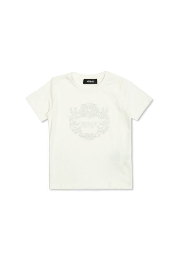 Versace Kids T-shirt z połyskującym nadrukiem
