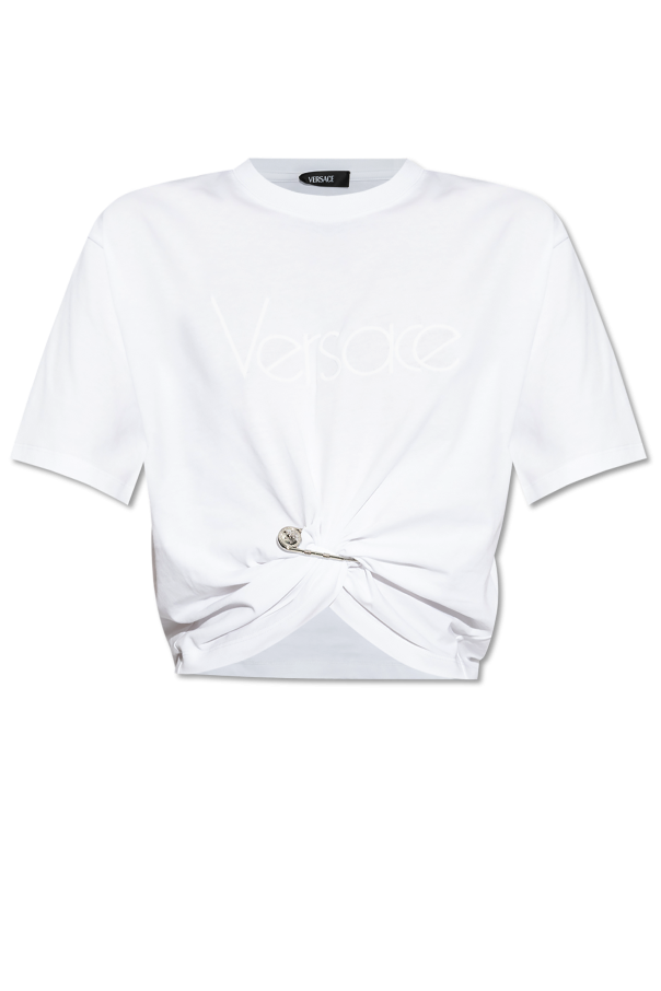 Versace T-shirt with decorative safety pin