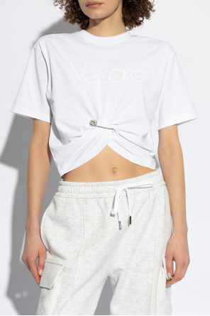 Versace T-shirt with decorative safety pin