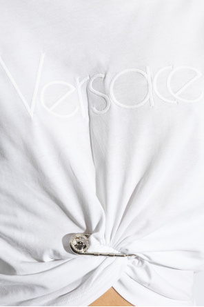 Versace T-shirt with decorative safety pin