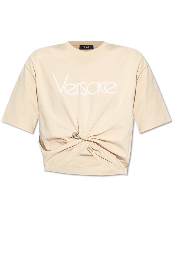 Versace T-shirt with decorative safety pin