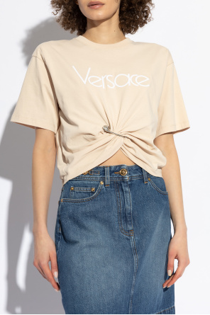 Versace T-shirt with decorative safety pin