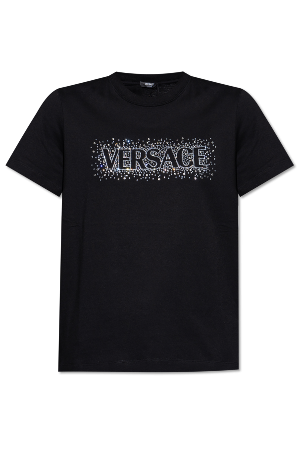 Versace T-Shirt mit schimmernden Kristallen