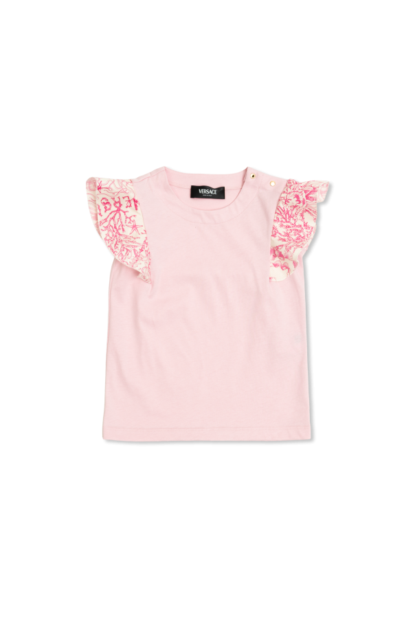 Versace Kids T-shirt z dekoracyjnymi rękawami