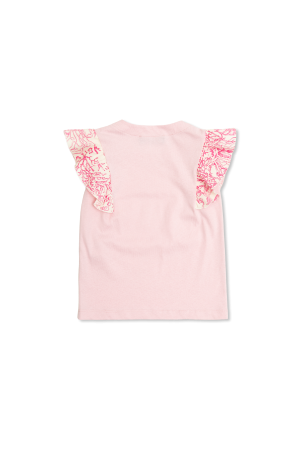 Versace Kids T-shirt z dekoracyjnymi rękawami