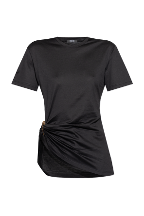 T-shirt z dekoracyjną agrafką od Versace