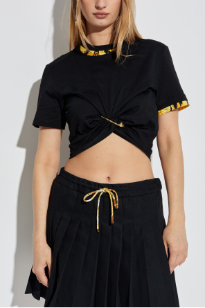 Versace Camiseta con imperdible decorativo y drapeado