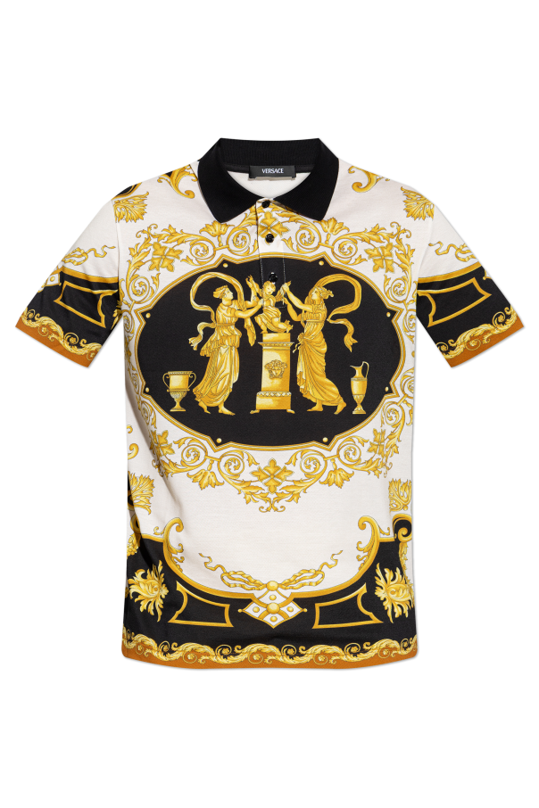 Polo shirt with "Hall of Heroes" print od Versace