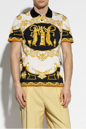 Versace Pólo com estampado "Hall of Heroes"
