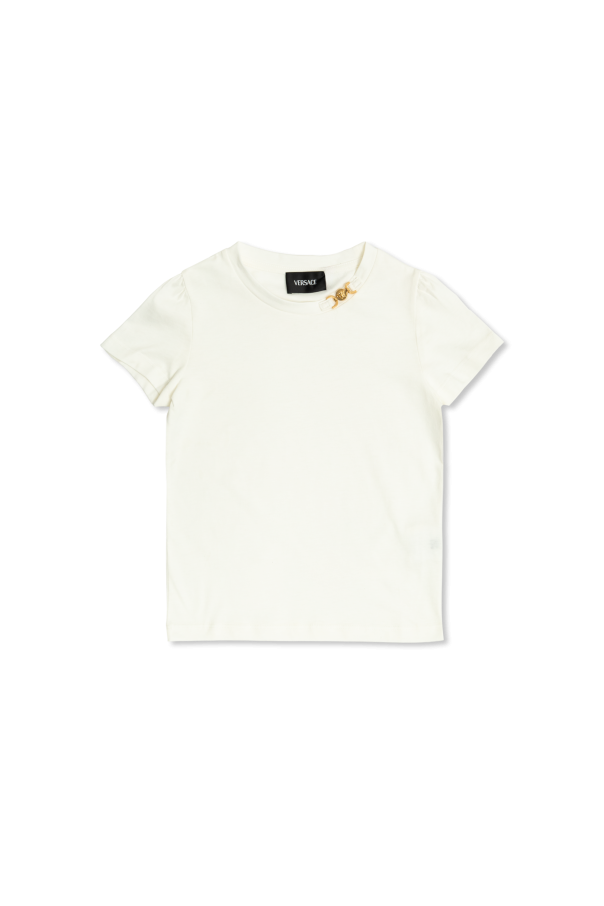T-shirt with an applique at the neckline od Versace Kids
