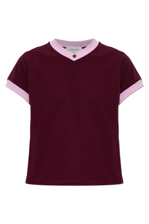 T-shirt com decote em V
