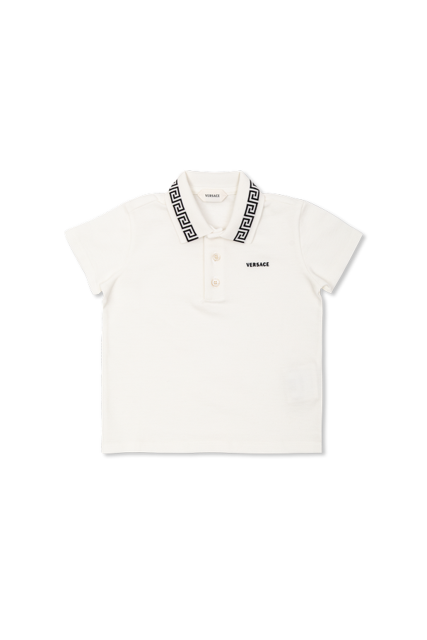 Embroidered logo polo shirt od Versace Kids