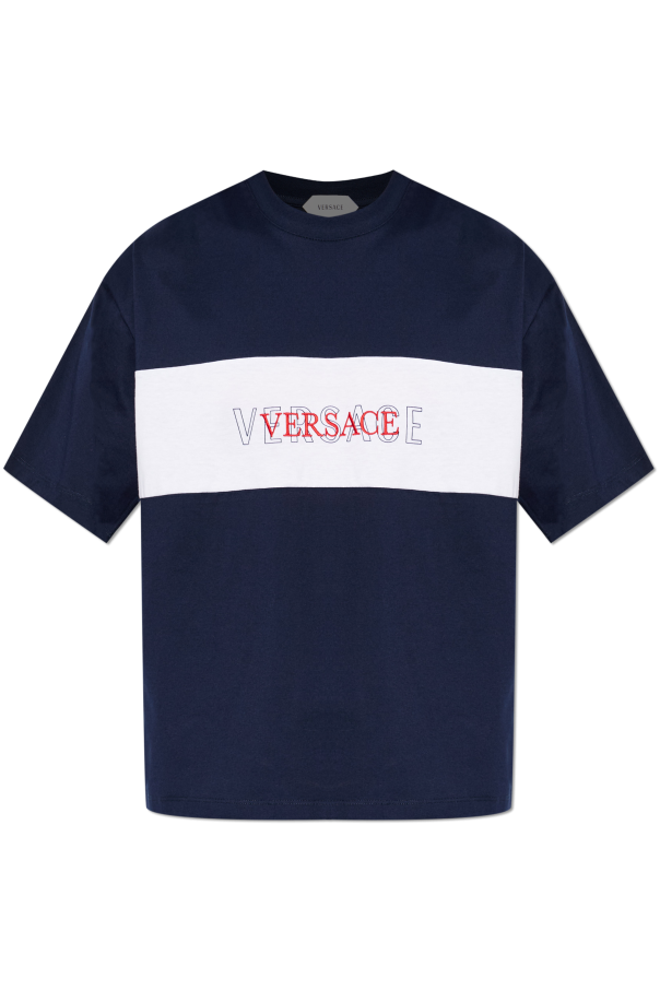 T-shirt with embroidered logo od Versace