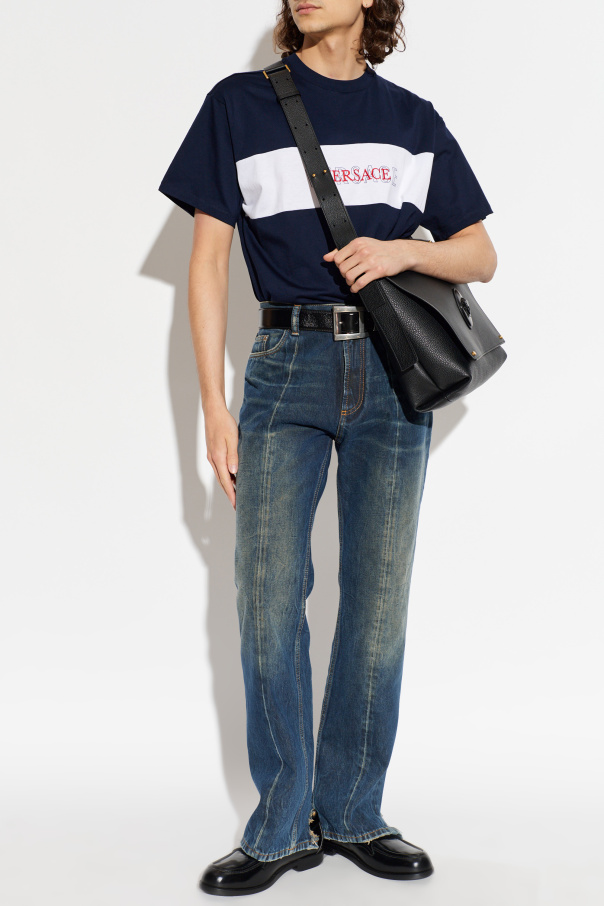 Versace Camiseta con logo bordado