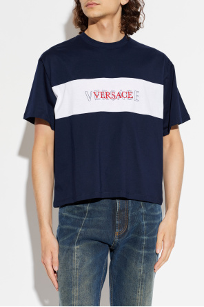 Versace Camiseta con logo bordado