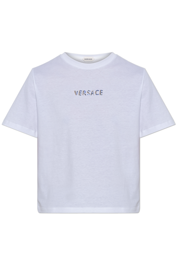 T-shirt with a shimmering logo od Versace