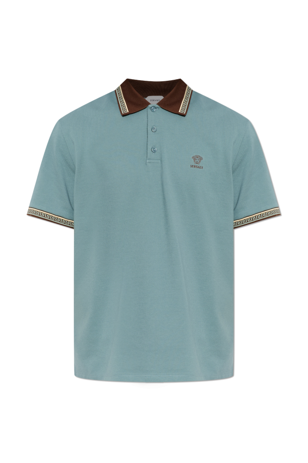 Polo shirt with embroidered logo od Versace