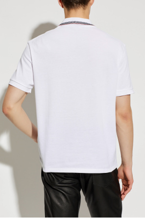 Versace Polo de algodón con logo bordado