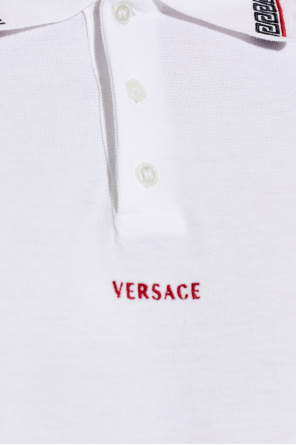 Versace Polo de algodón con logo bordado