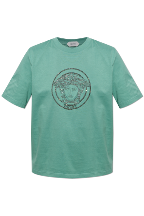 T-Shirt mit glänzenden Kristallen