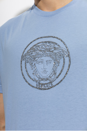 Versace T-Shirt mit glänzenden Kristallen