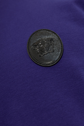 Versace Bawełniany t-shirt z naszywką