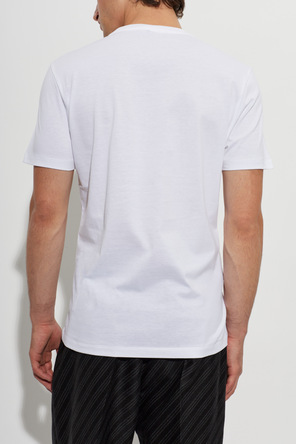 Versace Bawełniany t-shirt z nadrukiem