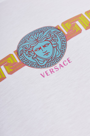 Versace Bawełniany t-shirt z nadrukiem