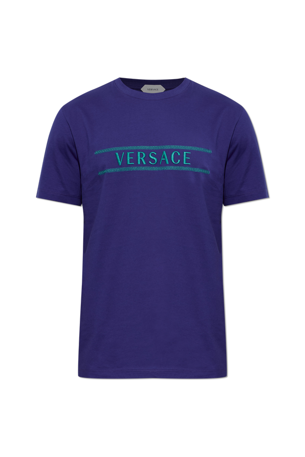Cotton t-shirt with embroidered logo od Versace