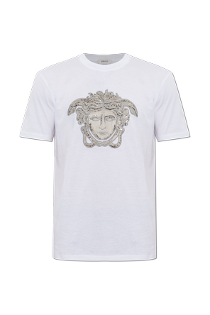 Camiseta de algodón con cristales brillantes