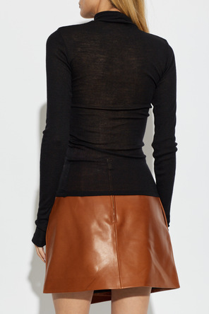 Versace Turtleneck de lã com logótipo bordado