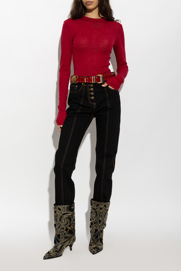 Versace Top de lã com logótipo